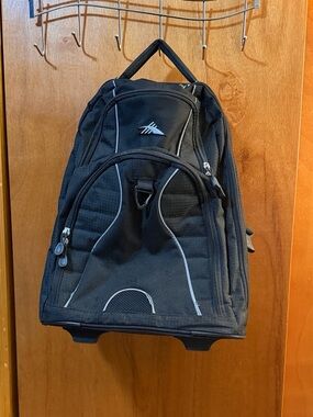 High Sierra Black Backpack with Reflective Trim